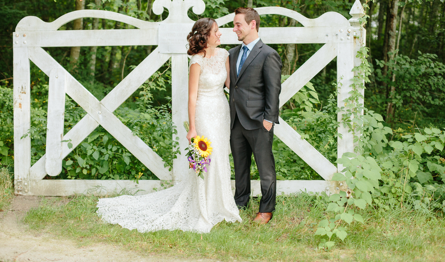 Ky and Joe's Rustic Sunflower Wedding at Bittersweet Farm on The Newport Bride