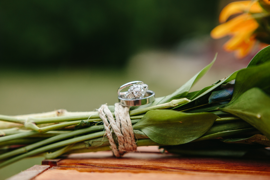 Ky and Joe's Rustic Sunflower Wedding at Bittersweet Farm on The Newport Bride