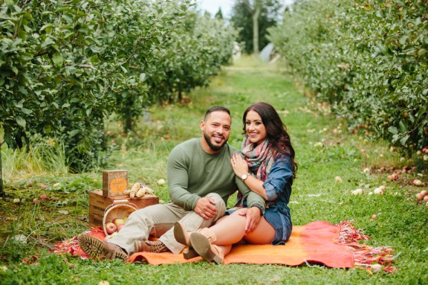 Alexandra and Robbie's Apple Orchard Engagement Session