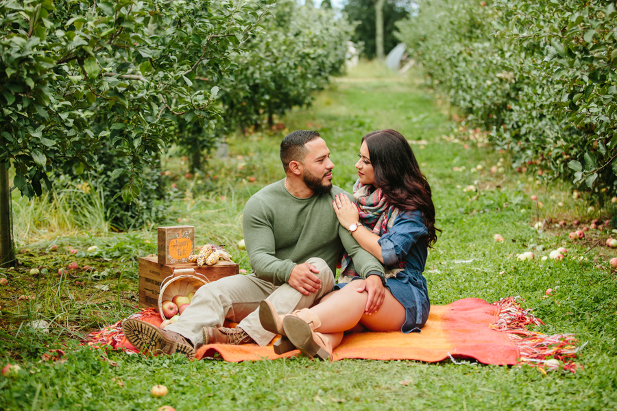 Alexandra and Robbie's Apple Orchard Engagement Session