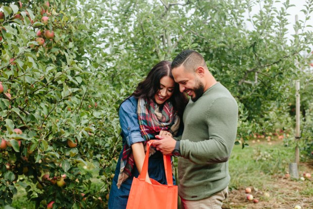 Alexandra and Robbie's Apple Orchard Engagement Session