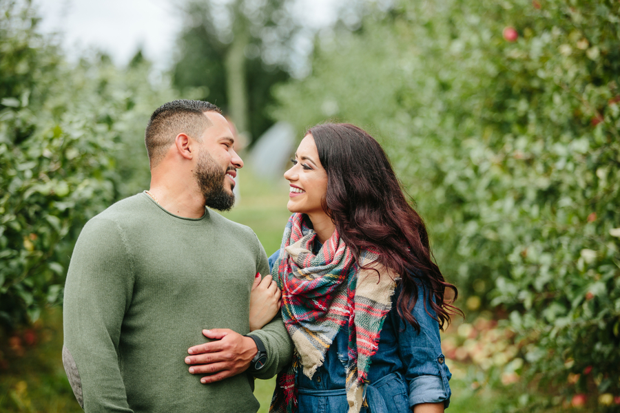 Alexandra and Robbie's Apple Orchard Engagement Session