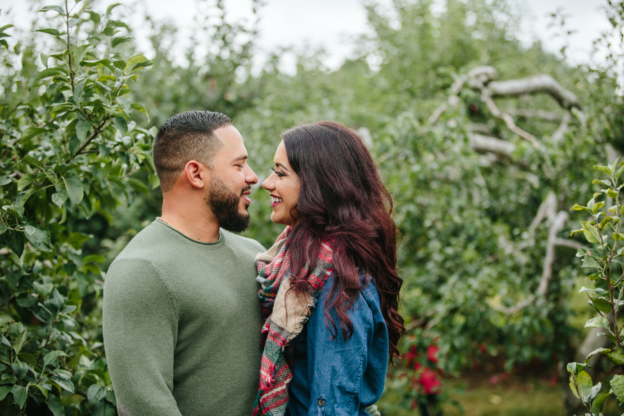 Alexandra and Robbie's Apple Orchard Engagement Session
