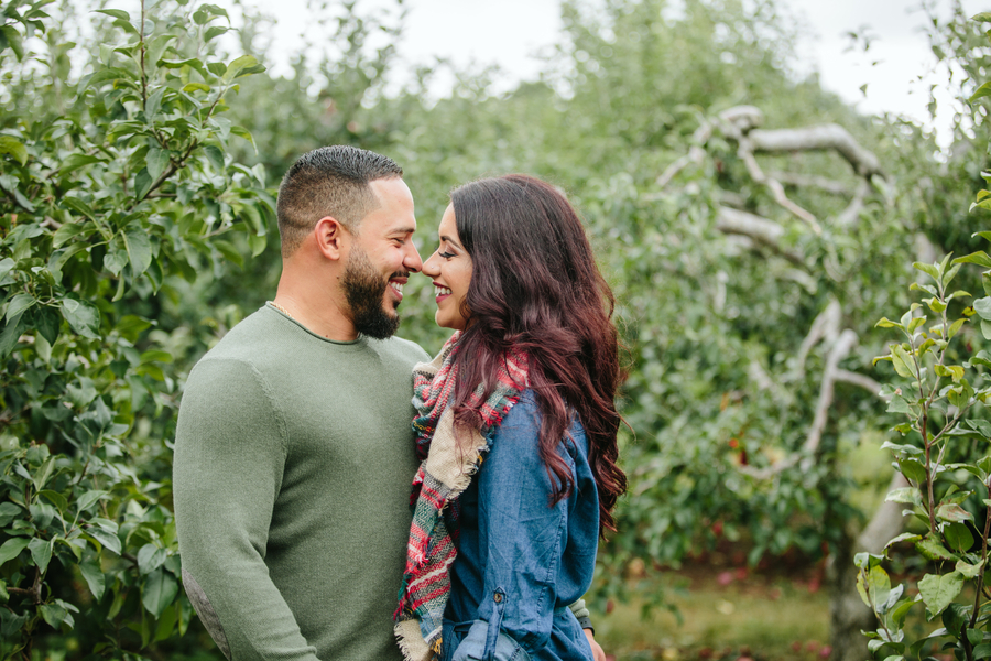 Alexandra and Robbie's Apple Orchard Engagement Session