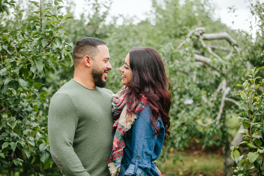 Alexandra and Robbie's Apple Orchard Engagement Session
