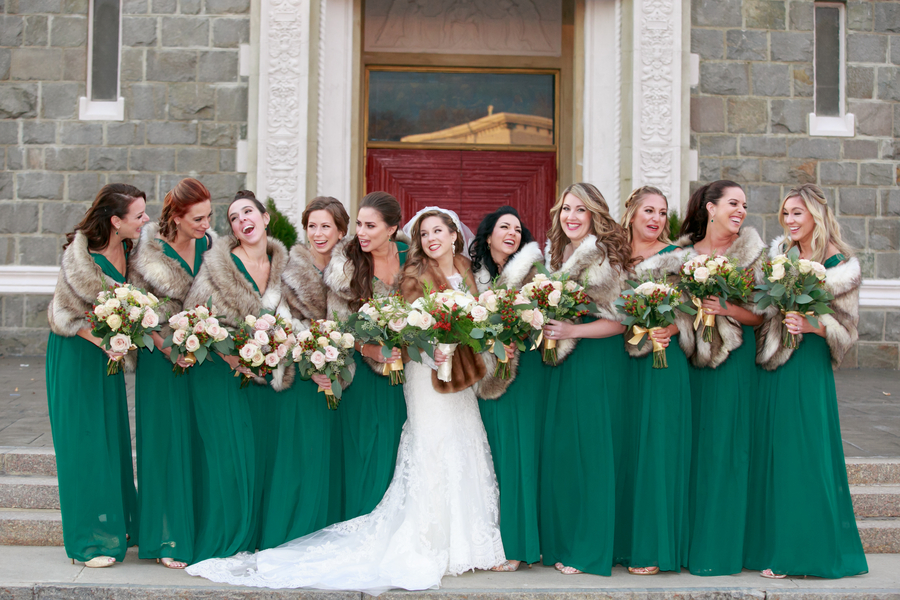 Courtney and Christopher's Hunter Green Christmas Wedding on The Boston Bride