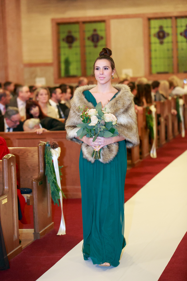 Courtney and Christopher's Hunter Green Christmas Wedding on The Boston Bride