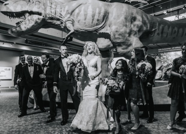 Allie and Austin's Dinosaur Loving Museum of Science Wedding