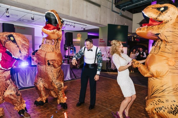 Allie and Austin's Dinosaur Loving Museum of Science Wedding