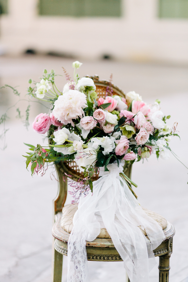 Industrial Blush and Gold Styled Shoot at the Norwood Space Center on The Boston Bride