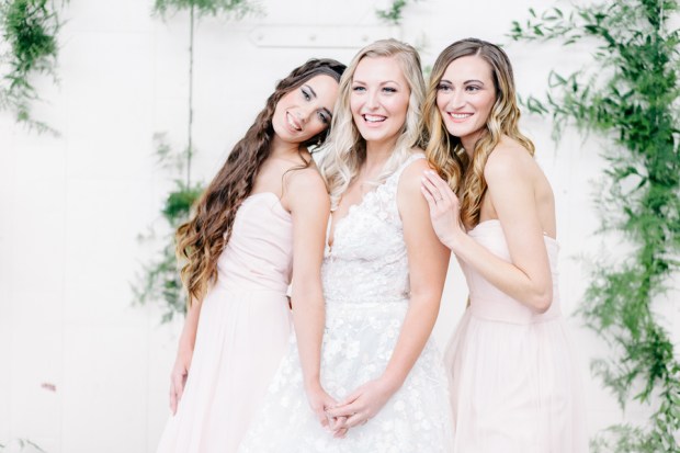 Industrial Blush and Gold Styled Shoot at the Norwood Space Center on The Boston Bride