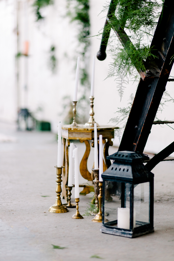 Industrial Blush and Gold Styled Shoot at the Norwood Space Center on The Boston Bride