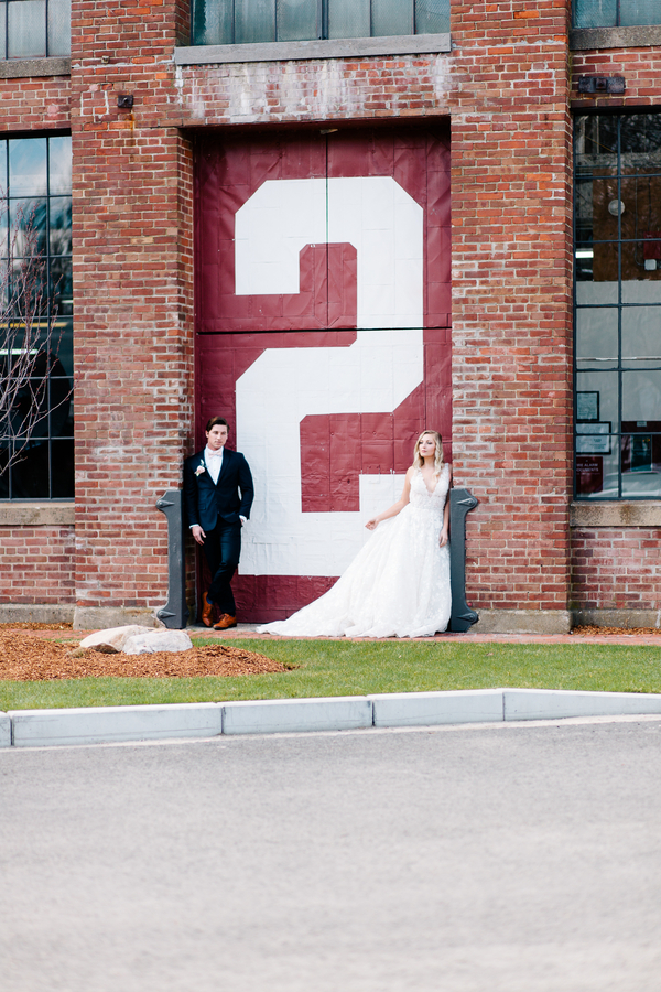 Industrial Blush and Gold Styled Shoot at the Norwood Space Center on The Boston Bride