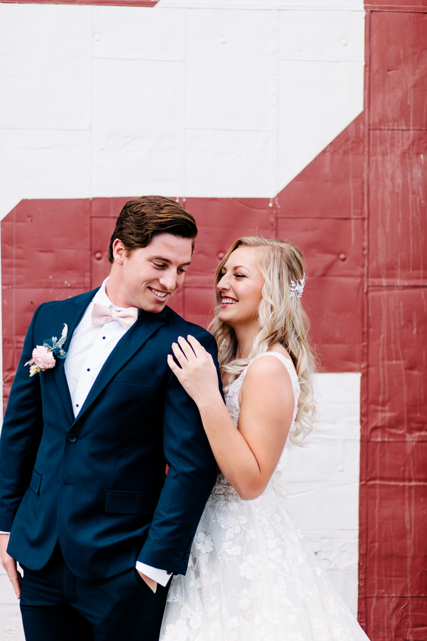 Industrial Blush and Gold Styled Shoot at the Norwood Space Center on The Boston Bride