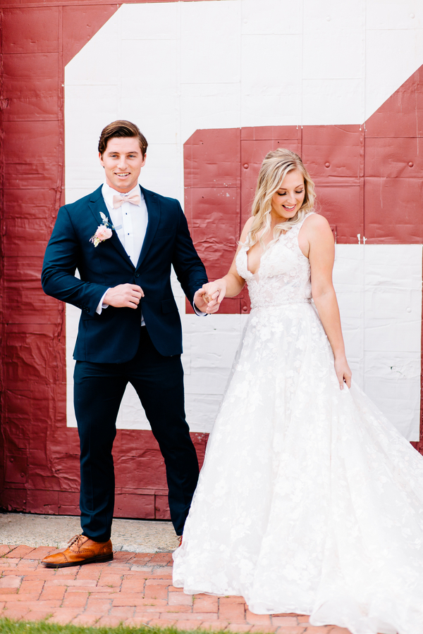 Industrial Blush and Gold Styled Shoot at the Norwood Space Center on The Boston Bride