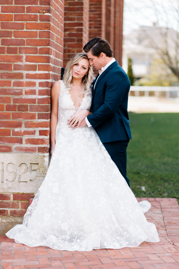 Industrial Blush and Gold Styled Shoot at the Norwood Space Center on The Boston Bride