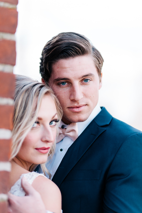 Industrial Blush and Gold Styled Shoot at the Norwood Space Center on The Boston Bride