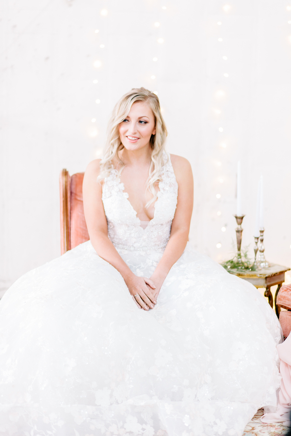 Industrial Blush and Gold Styled Shoot at the Norwood Space Center on The Boston Bride