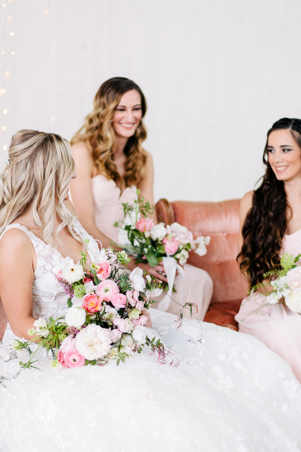 Industrial Blush and Gold Styled Shoot at the Norwood Space Center on The Boston Bride