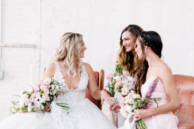 Industrial Blush and Gold Styled Shoot at the Norwood Space Center on The Boston Bride