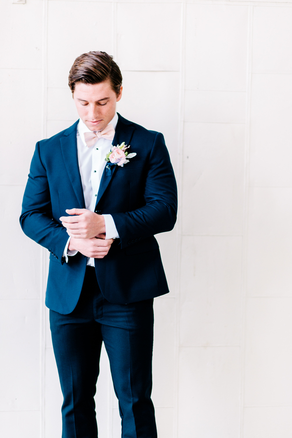 Industrial Blush and Gold Styled Shoot at the Norwood Space Center on The Boston Bride