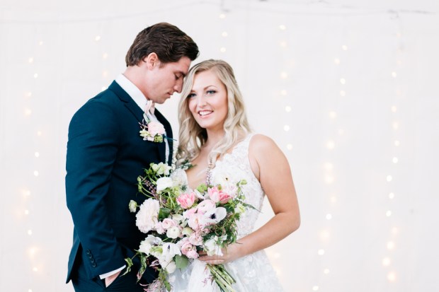 Industrial Blush and Gold Styled Shoot at the Norwood Space Center on The Boston Bride