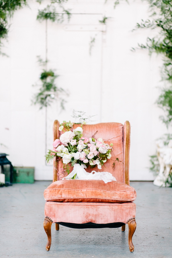 Industrial Blush and Gold Styled Shoot at the Norwood Space Center on The Boston Bride