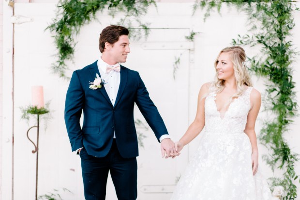 Industrial Blush and Gold Styled Shoot at the Norwood Space Center on The Boston Bride