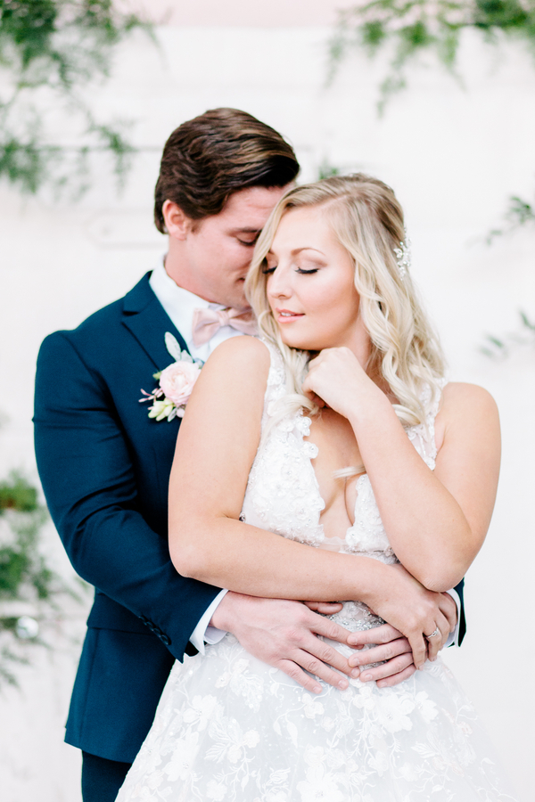 Industrial Blush and Gold Styled Shoot at the Norwood Space Center on The Boston Bride