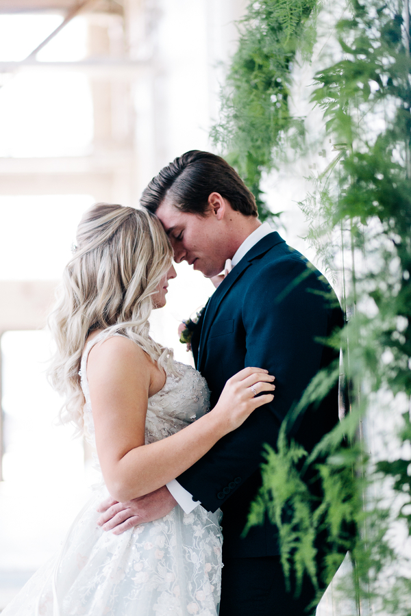 Industrial Blush and Gold Styled Shoot at the Norwood Space Center on The Boston Bride