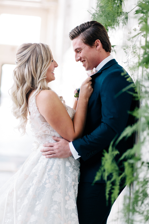 Industrial Blush and Gold Styled Shoot at the Norwood Space Center on The Boston Bride