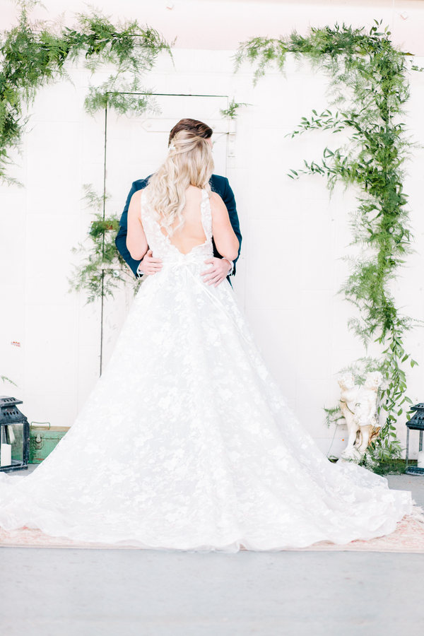 Industrial Blush and Gold Styled Shoot at the Norwood Space Center on The Boston Bride