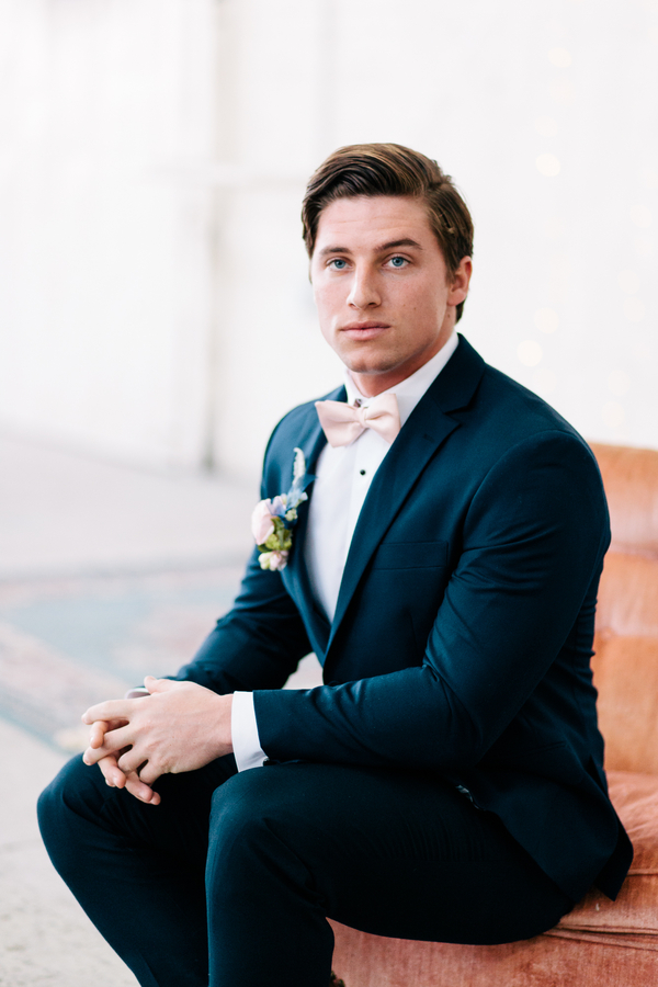 Industrial Blush and Gold Styled Shoot at the Norwood Space Center on The Boston Bride