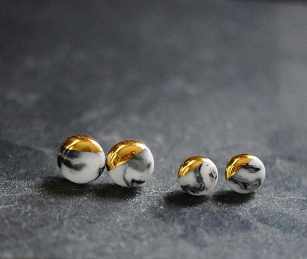 Dipped Marble Studs on The Newport Bride's 2019 Gift Guide